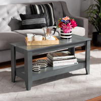 Baxton Studio CT8000-Grey-CT Elada Modern and Contemporary Grey Finished Wood Coffee Table